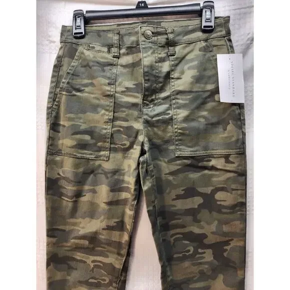 Social Standards Pants Womens Size 4 Army Camouflage Green Utility Ankle 1184 - Picture 10 of 13